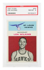 1961 Fleer LEN WILKINS RC, PSA 8