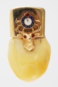 1920s Elks Club Tooth 14k Gold Watch Fob Pendant