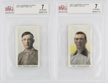 1910 Sporting Life Baseball Cards (2) BVG 7 NM