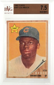 1962 Topps LOU BROCK Rookie Card, BVG 7.5