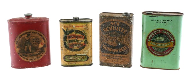 (4) Antique Gunpowder Advertising Tins