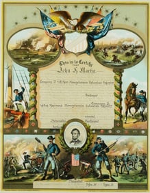 Civil War Service Certificate John L Martin 1883