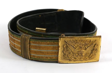 US Officer Dress Belt With Eagle Buckle