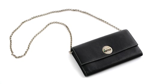 TIFFANY Italian Leather Turnlock Wallet COA