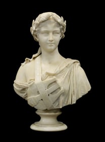 Carved Classical Female Marble Bust