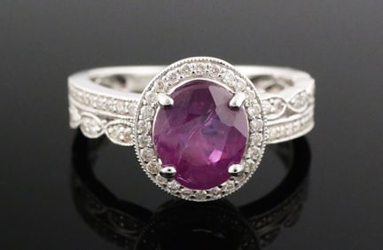 Platinum Kashmir Sapphire & Diamond Ring
