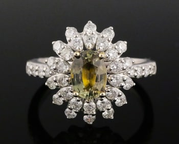 Platinum Alexandrite & Diamond Ring