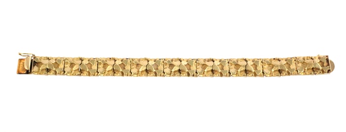 Heavy 14K Gold Nugget Bracelet