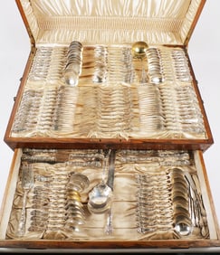 132pc Durgin Sterling Silver Flatware, Marechal Niel