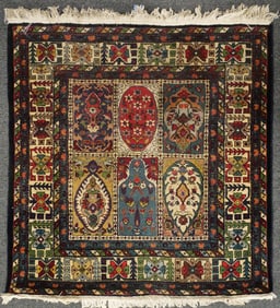 Hand-Knotted Persian Rug with Panel Design