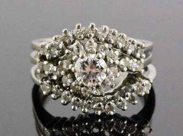 14K Diamond Bridal Set Wedding Rings