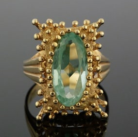 14K Gold & Green Spinel Ring