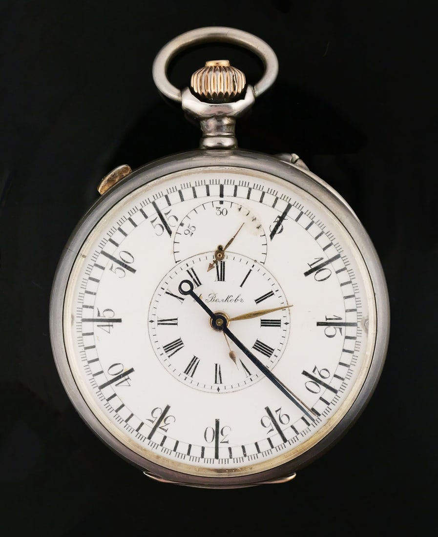 Longines Rattrapante Watch, Horse Racing History: Rare early 20th-century Longines Rattrapante chronograph, housing the firm's celebrated split-seconds movement, one of the most complex and precise mechanical calibers of its era. This watch is also h