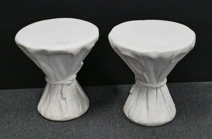 JOHN DICKINSON (2) Rope Stools, White