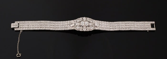 Art Deco Platinum Bracelet, 4.9 ctw Diamonds