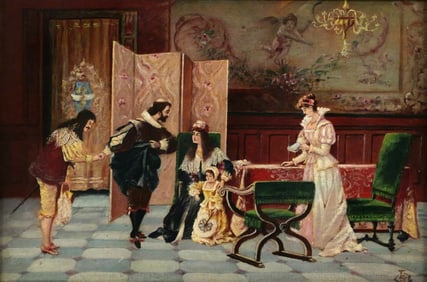 Victorian Interior scene of a Family