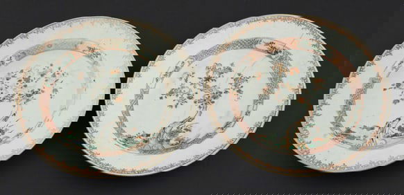 Pair of Chinese Plates with Tree and Blossom Motif