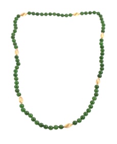 14k Gold and Jade Bead Necklace