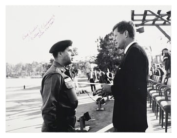 Green Beret Gen. Yarborough, Signed Photo w JFK