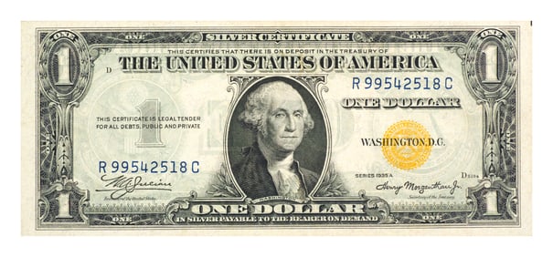 Currency: 1935A $1 Gold Seal Silver Certificate