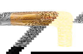 RFS & Co 1885 Christmas Walking Stick: Gold grip presentation cane reading "Henry Charles Knill Dec. 25th 1885" and "From his Children". Marked RFS & Co. (R. F. Simmons Company, Attleboro, Massachusetts. Ebony shaft. 34"H. This item can be