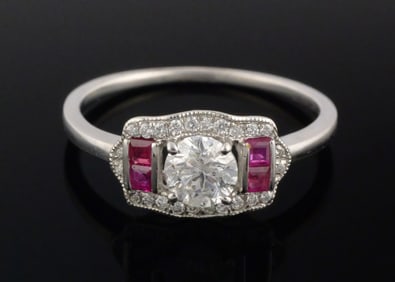 Platinum Ruby & Diamond Ring