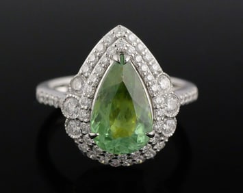 Platinum Paraiba Tourmaline & Diamond Ring