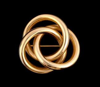 Vintage 14k Gold Infinity Brooch Pin