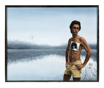 PAUL GERMAIN Oil Landscape with Figure