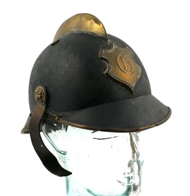 German Fireman's Helmet Brass Crest & Badge