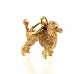 14K Gold Poodle Charm
