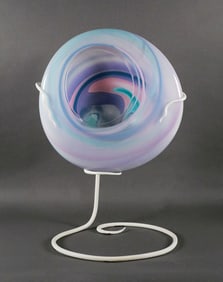 Large Art Glass Sculpture On Stand