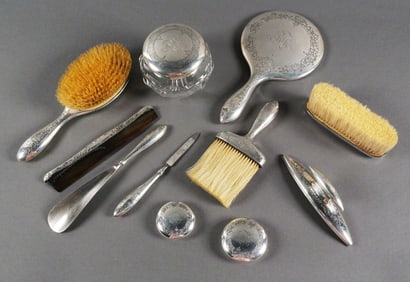 Sterling Silver Art Nouveau Dresser Set