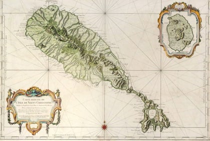Antique Map Saint Christopher (St. Kitts)