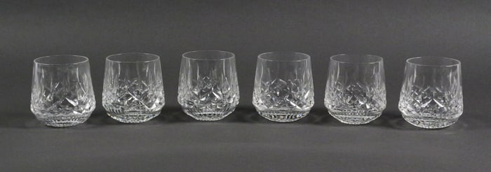6 Waterford Lismore Roly Poly Crystal Glasses
