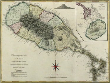 Antique Map Saint Christopher (St. Kitts)