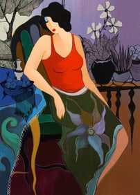 ITZCHAK TARKAY Seated Woman Serigraph