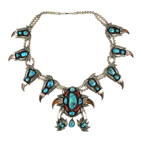 Navajo Sterling Squash Blossom Necklace