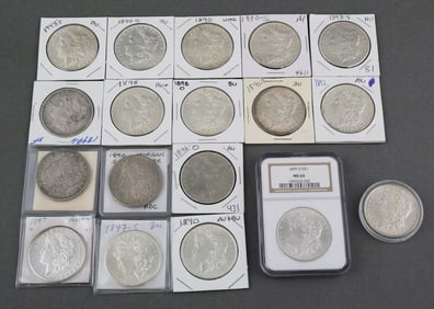 (18) Morgan Silver Dollars