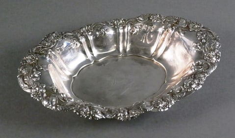 Whiting Sterling Silver Bowl Violets