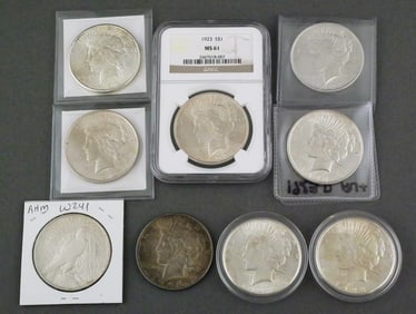 (9) Silver Peace Dollars