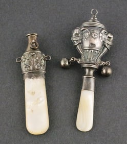 Two Birmingham Sterling Silver Rattles