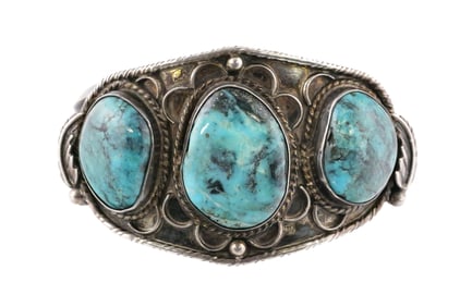 Sterling Turquoise Native American Bracelet