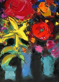 HAROLD KRAUS, "Fiesta" Floral Still Life