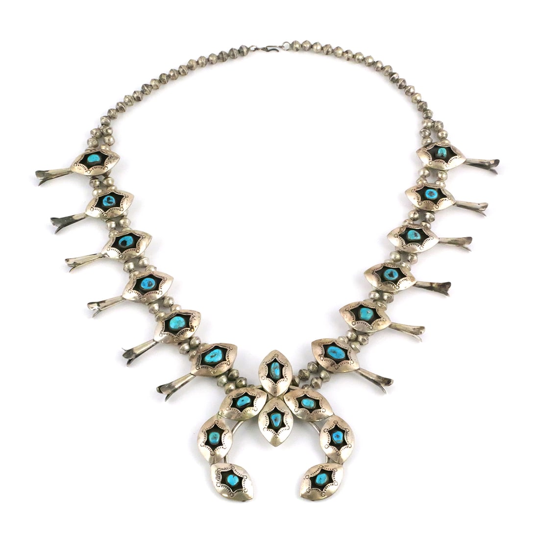 Navajo Sterling Squash Blossom Necklace, JHJ (1 of 2)