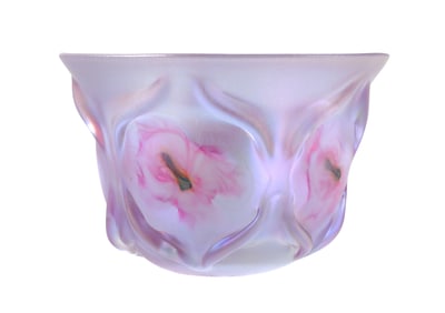 Mark Lotton Multi Flora Art Glass Bowl