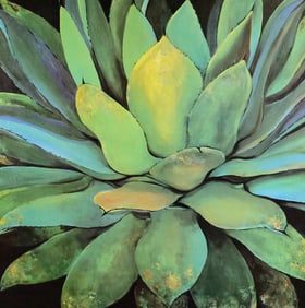 Vintage Large Painting of Agave Plant