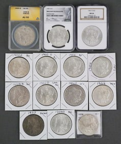 (14) Morgan Silver Dollars
