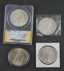(4) 1925 Peace Silver Dollars