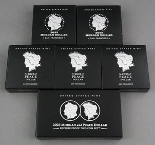 (7) 2023 Morgan & Peace Silver Dollars